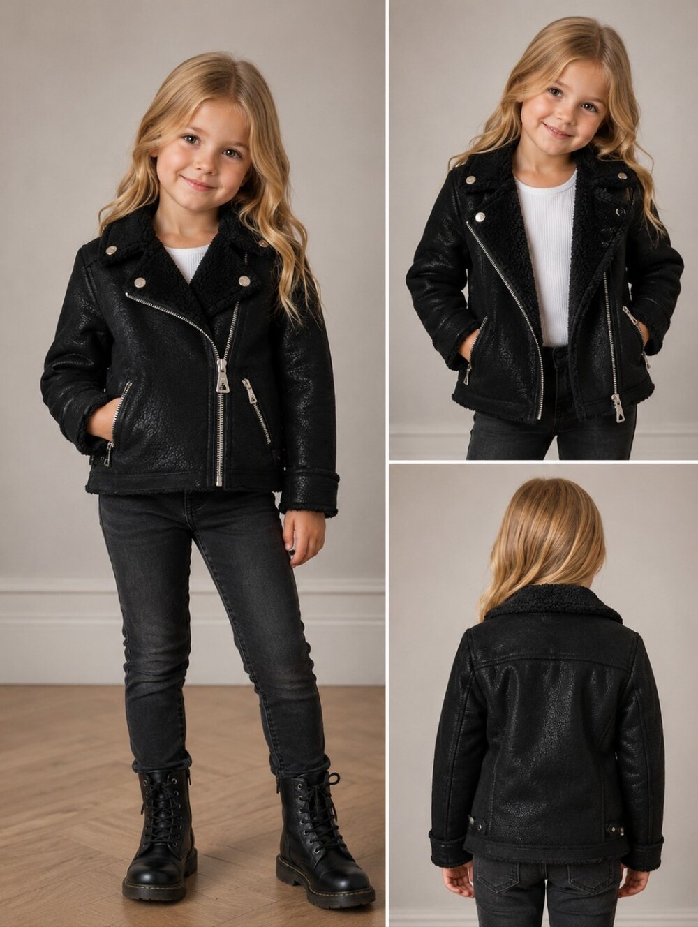 🌸 Girls. Black jacket for girls S-4